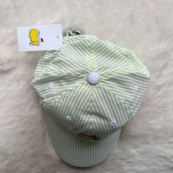 NWT The Masters Golf Tournament Augusta Hat Ladies Green White Seersucker RARE! - Picture 3 of 13